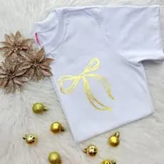 Camiseta Feminina Básica Tshirt Casual Estilo Diário Laço Estiloso (P ao GG)