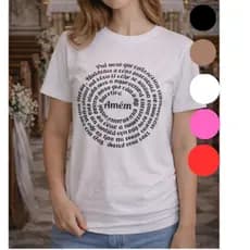 T-Shirt Cristã Pai Nosso | Camisa Religiosa, Evangélica Feminina Baby Look Estilosa