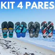 Kit 4 Pares de Chinelo masculino Adulto Tira Grossa Envio Imediato