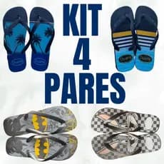 Kit 4 Pares de Chinelo Masculino Adulto Mais Vendidos