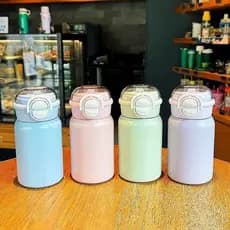 Garrafa Térmica Kawaii de Aço Inox 500ml com Canudo e Tampa Anti-Vazamento