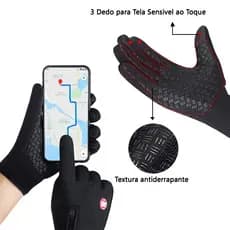 KIT2 KIT3 Luva Unissex Antiderrapante para Moto e Ciclismo – Touchscreen, Térmica e À Prova de Vento