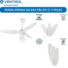 kit com 3 pás do Ventilador de teto  wind e wind light Hélice branca
