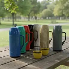 Garrafa Térmica de Café 1 Litro Roma Mesa Inox Preta Conserva Quente Frio Chá Bebidas Uniterrmi