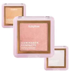 Iluminador Cremoso Compacto Ruby Rose - Brilhante - Prata/Dourado/Rosa