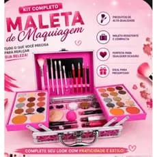 Maleta de Maquiagem YOYOMAQUIAMOR , Kit Completo, Blush, Sombras, Corretivo, Pinceis, Lapis, Lip Balm
