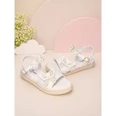 Sandália Infantil Menina Rasteira Feminina Strass Borboleta Casual Brilho Delicada Luxo Leve Promoção