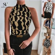 Blusa Feminina Estilosa - Blusa Regata Feminina Gola Alta elegante, carnaval feminino top