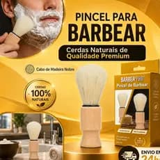 Pincel de Barba Cabo Anatômico e Cerdas Macias - Uso Diário ou Profissional
