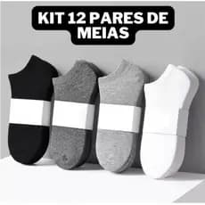 Meias Soquete de algodão 12 Unidades 6 Pares de Meia pronta entrega