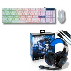 CONJUNTO GAMER FONE HEADSET TECLADO E MOUSE COM LED RGB pronta entrega