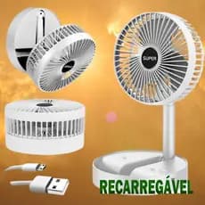 Ventilador Retrátil Portátil Recarregável Dobrável com Carregamento USB pronta entrega