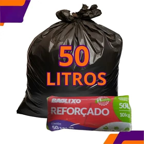 Saco De Lixo 50l 50un. Reforçado Baglixo