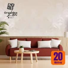 Papel de Parede Premium Bege Texturizado Arebesco Rolo 5m x 45cm Autocolante Sala Quarto