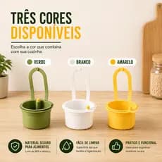 Cesta de Filtro Suspensa para Pia de Cozinha com Estrutura Removível Drenagem Rápida Fácil de Limpar e Reutilizar