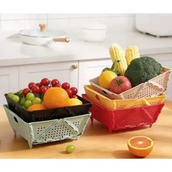 Cesto Dobrável organizador de frutas legumes e objetos