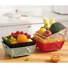Cesto Dobrável organizador de frutas legumes e objetos
