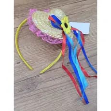 Tiara com Mini Chapéu Para Festa junina