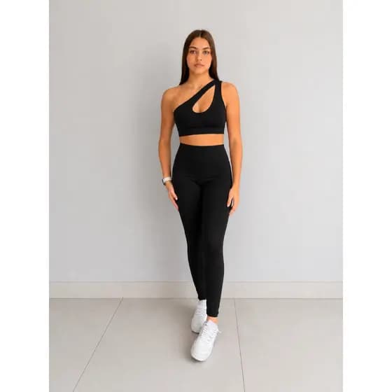 Top Um Ombro Só Supléx Com Bojo e Abertura Na Frente Fitness Para Treino Academia Boa Sustentação