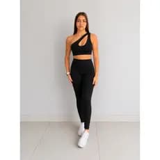 Top Um Ombro Só Supléx Com Bojo e Abertura Na Frente Fitness Para Treino Academia Boa Sustentação