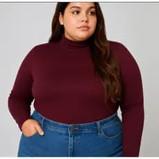 Segunda Pele Cacharrel Gola Alta Blusa Manga Comprida Plus Size Feminina Suplex Fitness