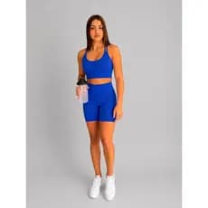 Conjunto top e short brocado