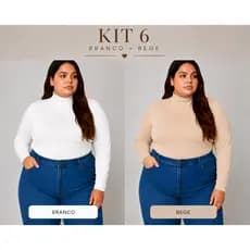 Kit 2 Segunda Pele Cacharrel Feminina Plus Size Gola Alta Suplex Inverno