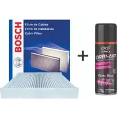 Kit Filtro de cabine Ar Condicionado Bosch Higienizador Argo Cronos Grand Siena Mobi Palio Fiat