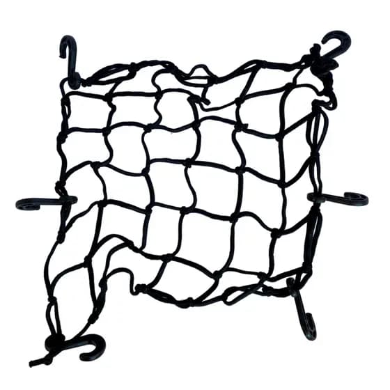 Rede Elástica Preta Moto Bagageiro Capacete Carro 35x35
