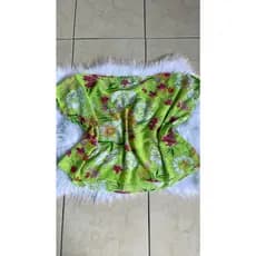 Blusa Morcego Verde Floral Transparente P