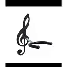 Suporte de violão PRETO para Violão, Guitarra, Ukulele, Baixo – Design Clave de Sol 𝄞