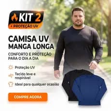 Kit 2 Camisa Térmica Proteção UV Segunda Plus Size Pele Camiseta Blusa Academia Manga Longa