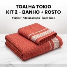 Kit Toalhas 1 Banho + 1 Rosto Tokio Toalhas de Luxo Alta Maciez