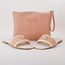KIT SANDÁLIA RASTEIRA ESTRELA DO MAR + NÉCESSAIRE PERSONALIZADA MUSA FASHION