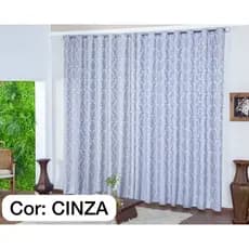 Cortina Jacquard Sala E Quarto 5.00 X 2.70mts Varão Simples 28mm