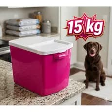 Container RB Pet 15kg Rosa: Durabilidade e Higiene em um só Lugar - Facilite sua Rotina e Encante seu Pet!