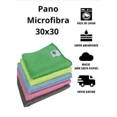 Pano de microfibra KIT COM 4 PEÇAS 30X30 flanela magica uso  geral - casa carro