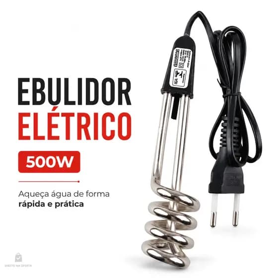 Ebulidor Elétrico Ferve Água Rápido Portátil 127V 220V 500W Chá Café Instantâneo Rabo Quente