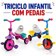 Triciclo Infantil 3 Rodas Cesta Rodinhas para Crianças Bicicleta Motoca Velocipede Velotrol