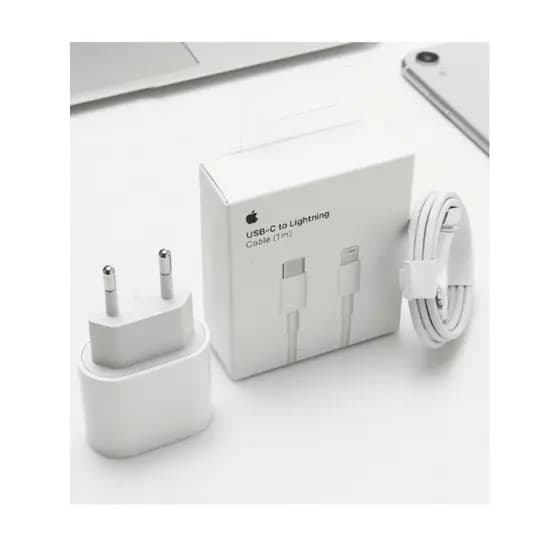 Carregador Original  para iPhone Turbo - Compatível iPhone 11, 12, 13, 14, XR, 20W, USB-C, Lacrado