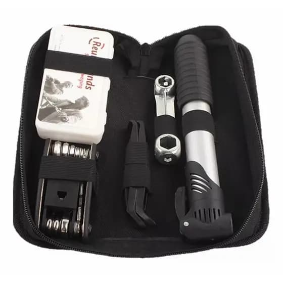 Kit de Ferramentas para Bicicleta - Reparo de Pneu, Bomba de Ar e Bolsa para o Quadro