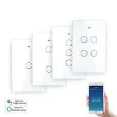 Interruptor inteligente WiFi Tuya toque de parede (1/2/3/4 grupos) compatível com Alexa Google Home