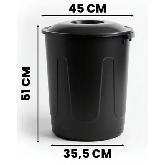 Lixeira Grande 60 Litros com Tampa e Alças Resistente Reforçada