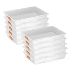 KIT 10 BANDEJAS PLÁSTICAS BRANCA PARA AÇOUGUE MULTIUSO  6.5L - PLEION