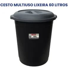 Cestão Lixeira 60 Litros Multiuso Plástico Roupa Suja Lavanderia