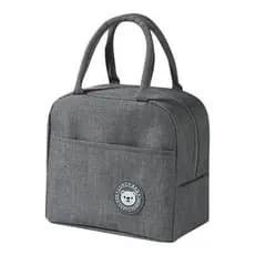 Bolsa Térmica Marmita Lancheira Fitness Lanch Academia Passeios Escola Trabalho Portátil Dobrável Organizadora Cinza