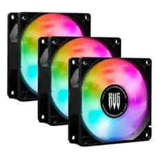 Revenger VR337 Kit com 3 Ventoinhas 80mm RGB Air Cooler para PC/CPU 12V Baixo Ruído