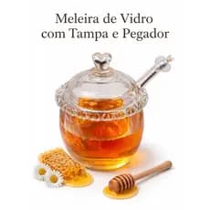 Meleira em Cristal com Pegador Abelha Coração Transparente