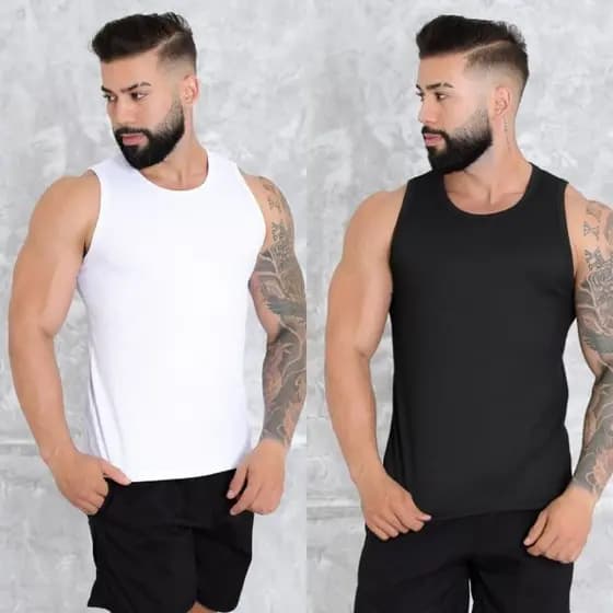 KIT COM 2 REGATAS AMERICANA. KIT COM 2 REGATAS MASCULINA CANELADA