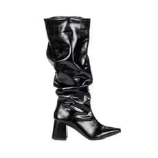 Bota Feminina Montaria Cano Longo Enrugada Madrid Preto